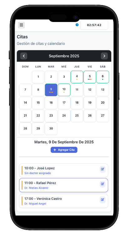 Dentaris Calendar - Sistema de gestión de citas y calendario